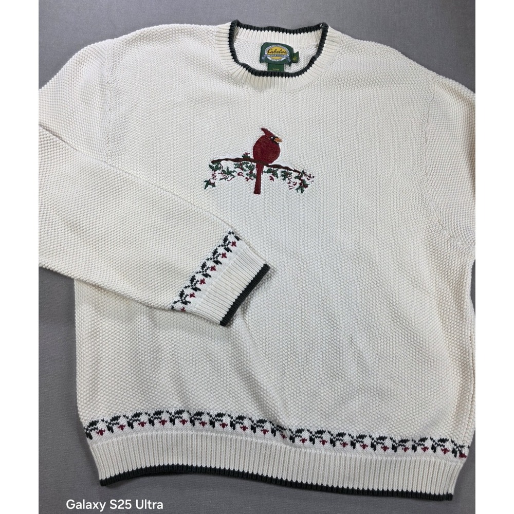 Cabela's Women's Cream Knit Sweater with Cardinal Embroidery